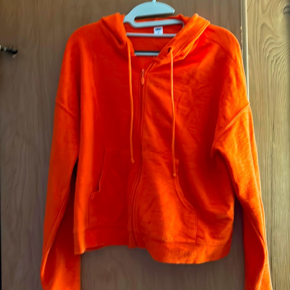 Orange Old Navy Crop Hoodie